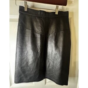 Vintage Forenza Black Leather Mini Skirt Womens High Waist Y2K Bodycon